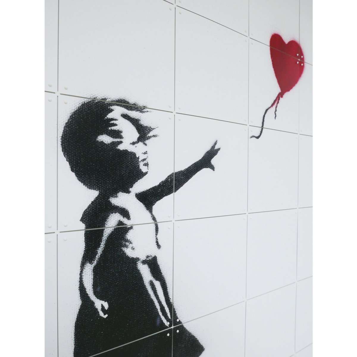 IXXI - Meisje met ballon Wall art - Poster - Wanddecoratie - S - 100x100 - white