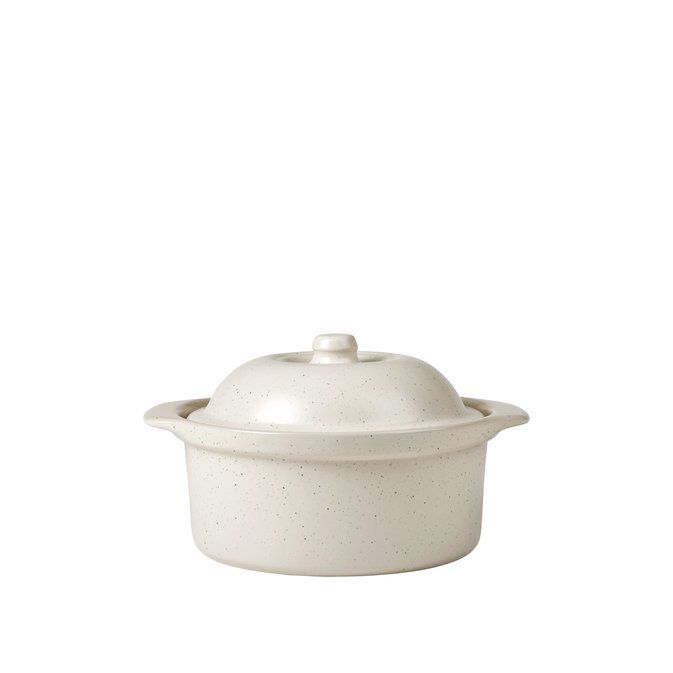 Broste Copenhagen - Ronde ovenschaal met deksel 'Vig' (Beige, Ø20.5cm)