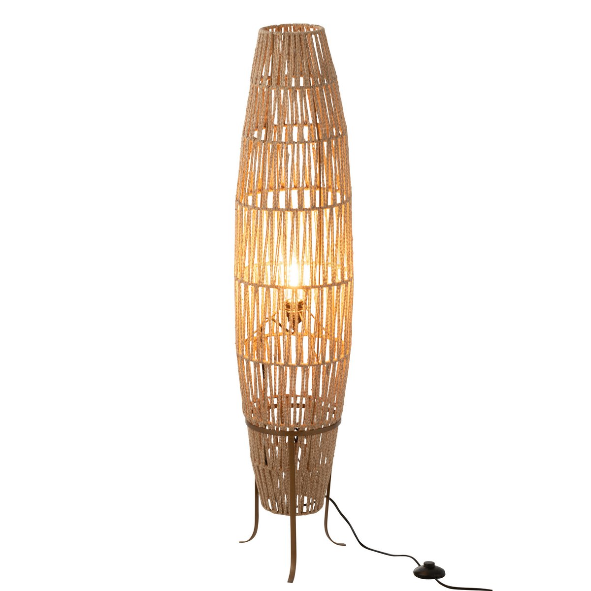 J-Line - Staande lamp 'Jace' (Maat L, Beige, Jute)