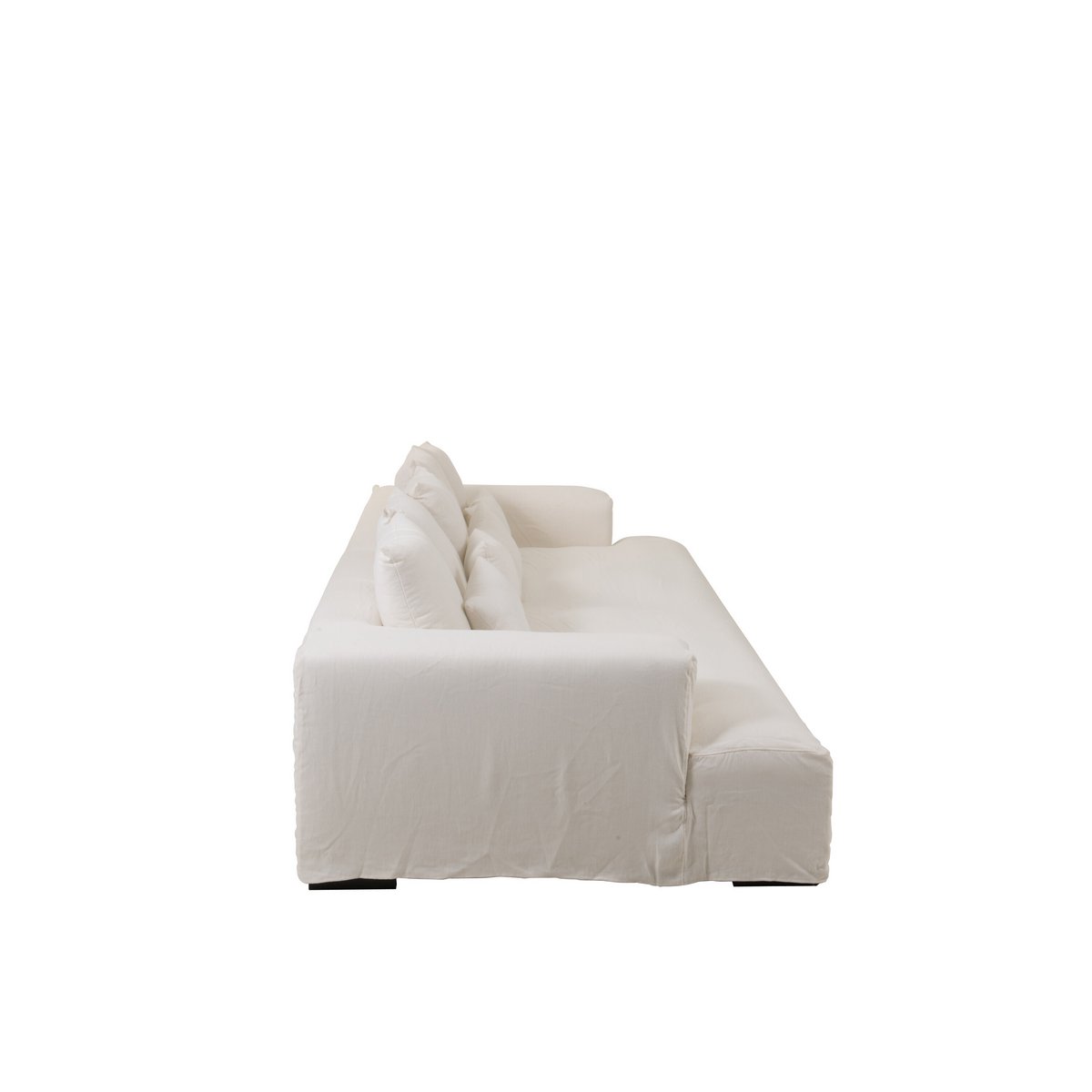 J-Line - Hoes Voor Fauteuil+9 kussens Diep Monaco Linnen Xxl Marshmallow Wit