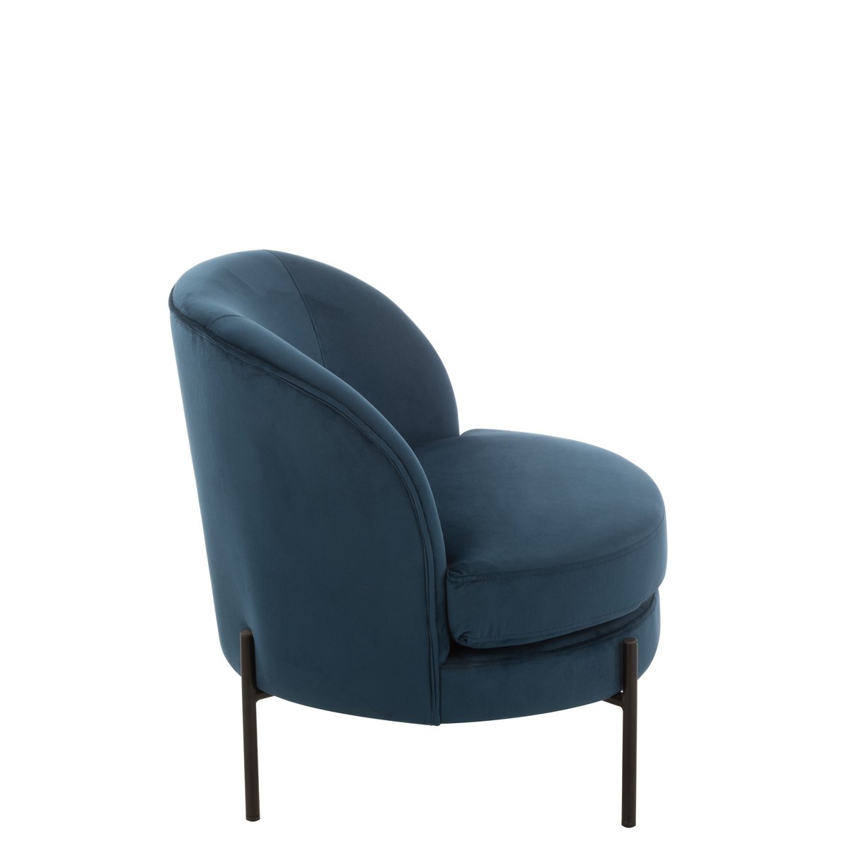 J-Line - Loungestoel Rond Textiel/Metaal Blauw