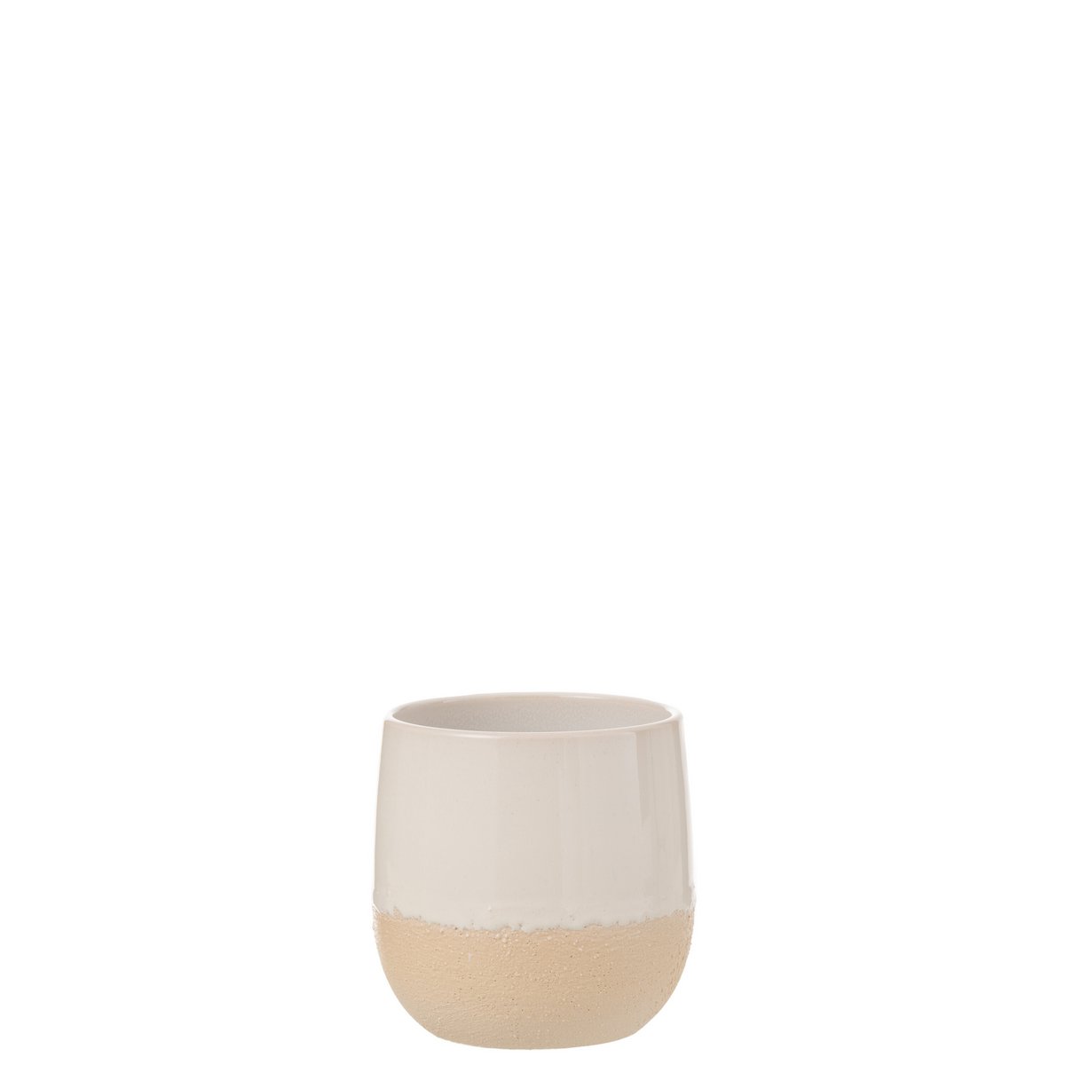 J-Line - Bloempot Maru - Keramiek - Beige/Wit - Small - Ø16.00cm