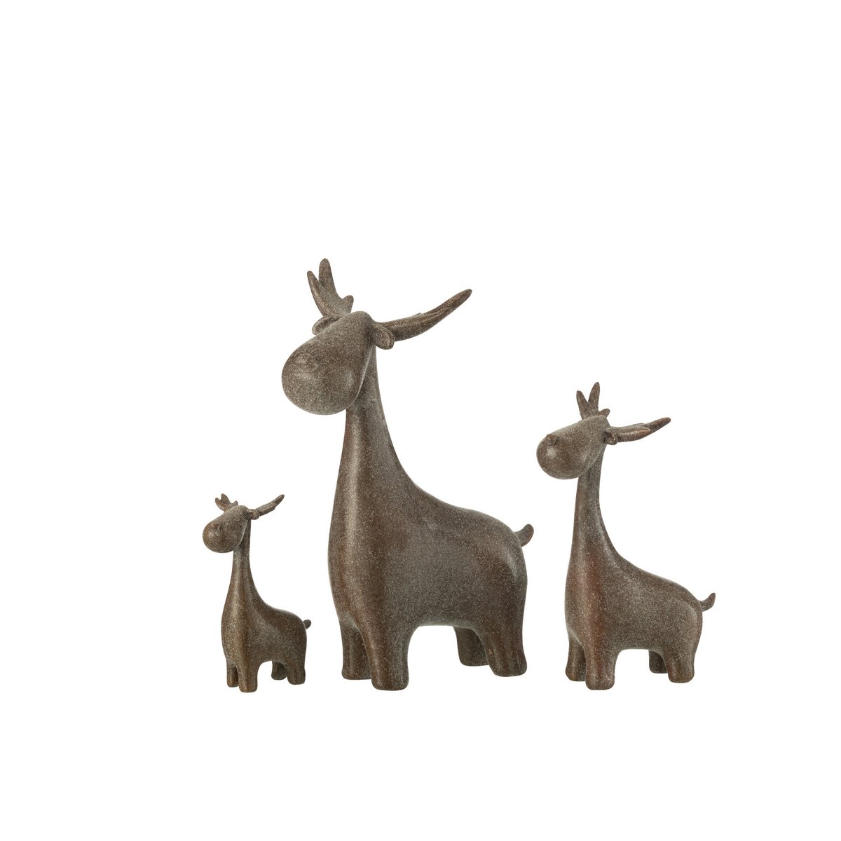 J-Line - Decoratief figuur 'Herten' (Set van 3, Bruin)