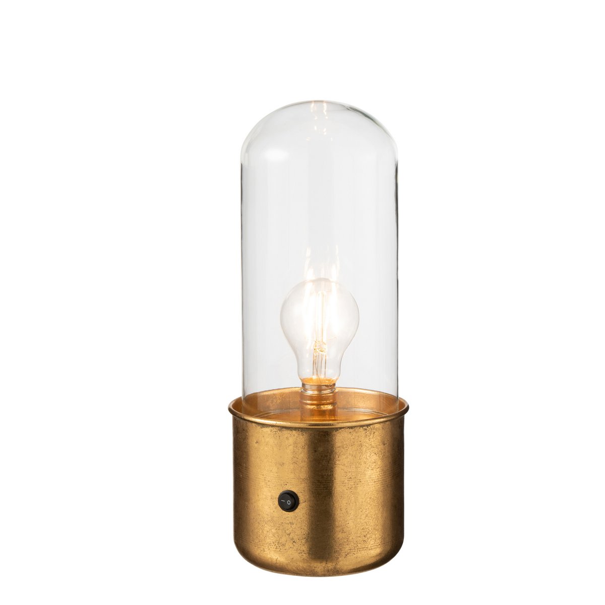 J-Line - Tafellamp Antiek LED Glas/Zink Goud Small