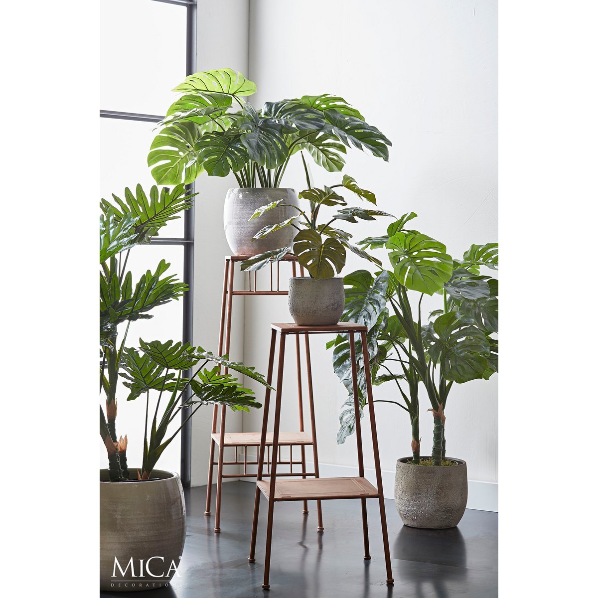 Mica Decorations - Monstera Kunstplant - H100 x Ø75 cm - Groen