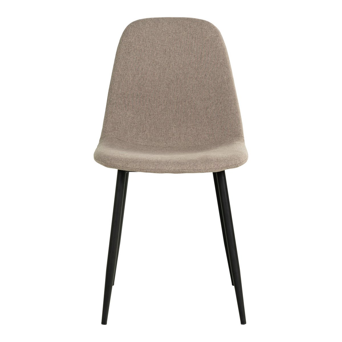 House Nordic - Stockholm Dining Chair - Eetkamerstoel, steen met zwarte poten, HN1231 - set van 2