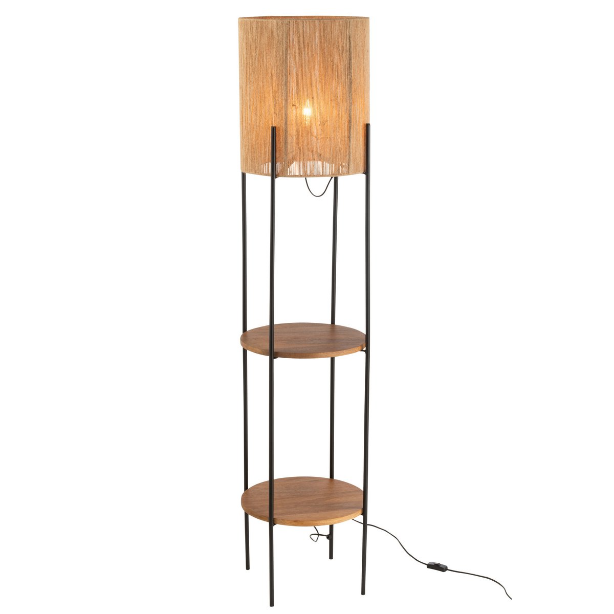 J-Line - Lamp Ijzer/Mango Nat/Zwart