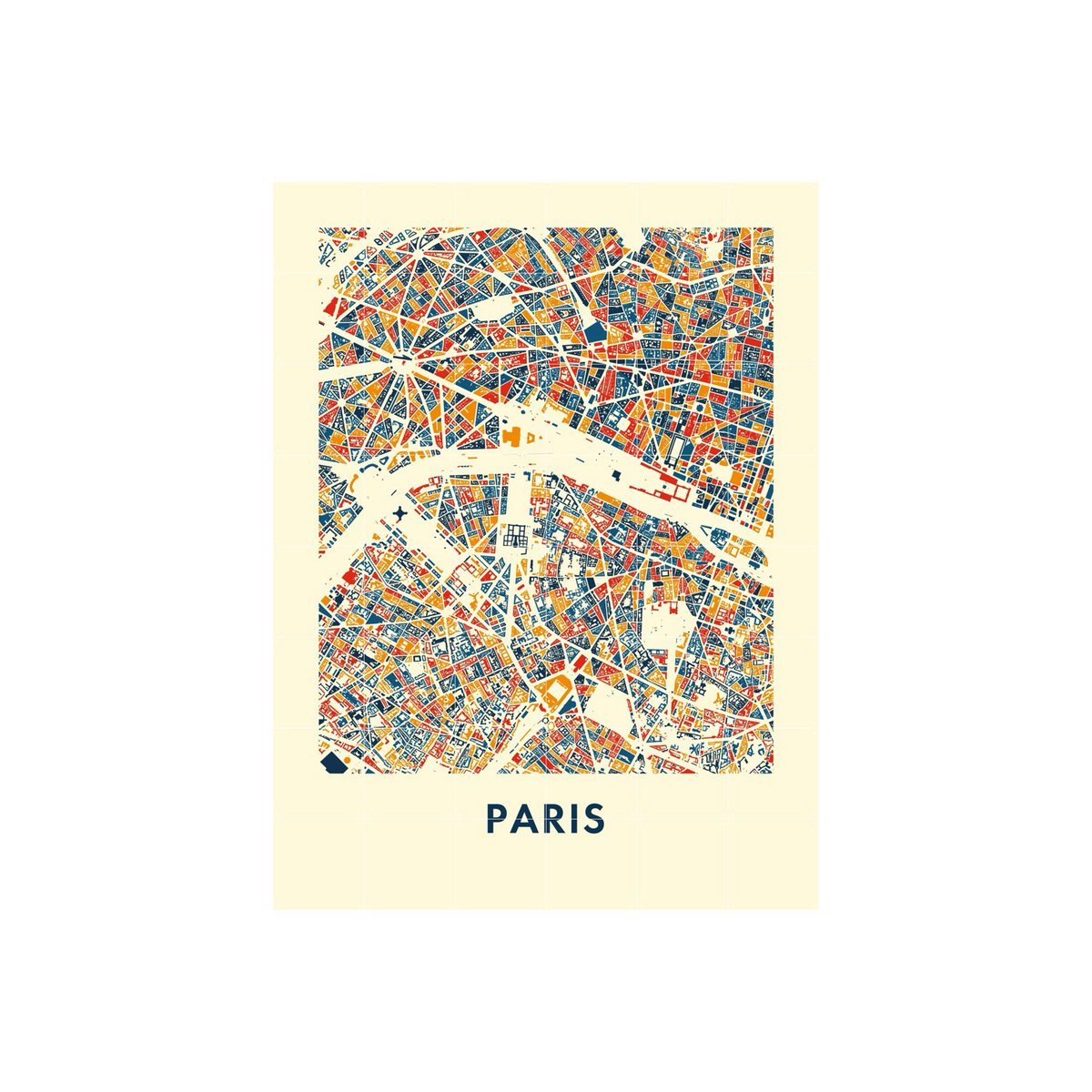 IXXI - Paris Mosaic Wall art - Poster - Wanddecoratie - S - grey