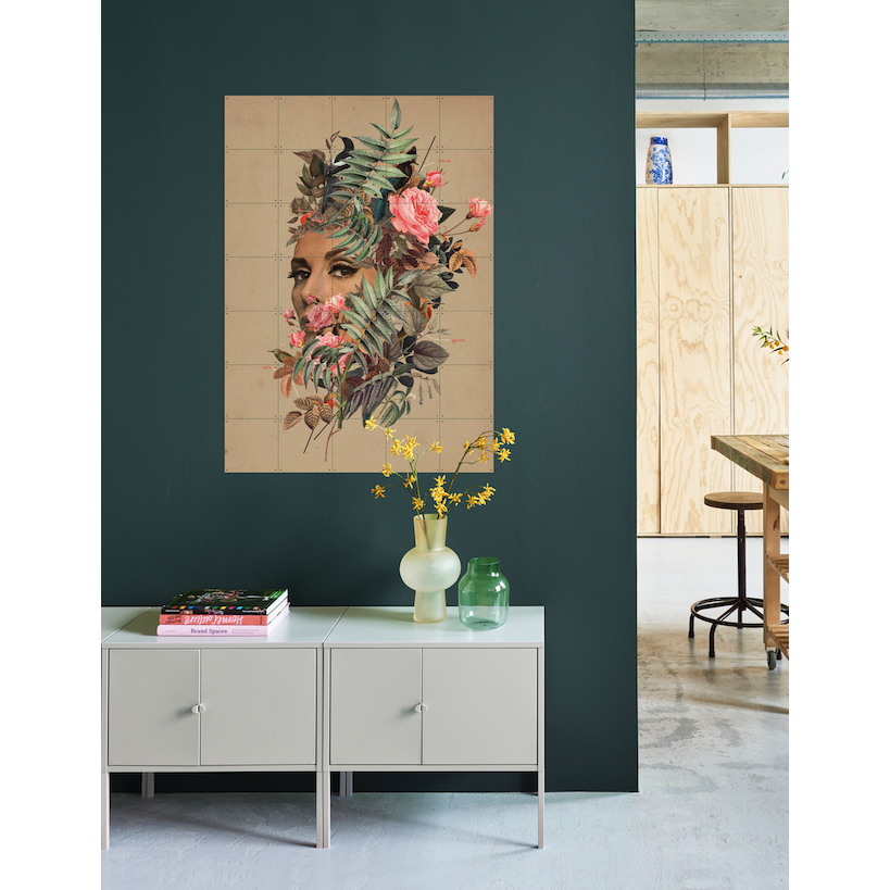 IXXI - Halcyon Wall art - Poster - Wanddecoratie - S - 100x140 - beige, pink, green