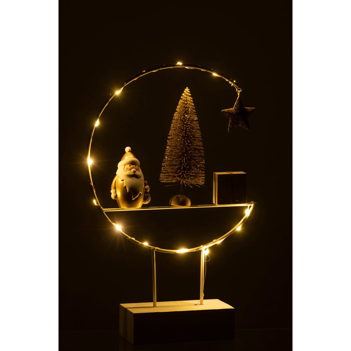 J-Line - Decoratief kerstfiguur 'Wyndmere' (LED, Goud)