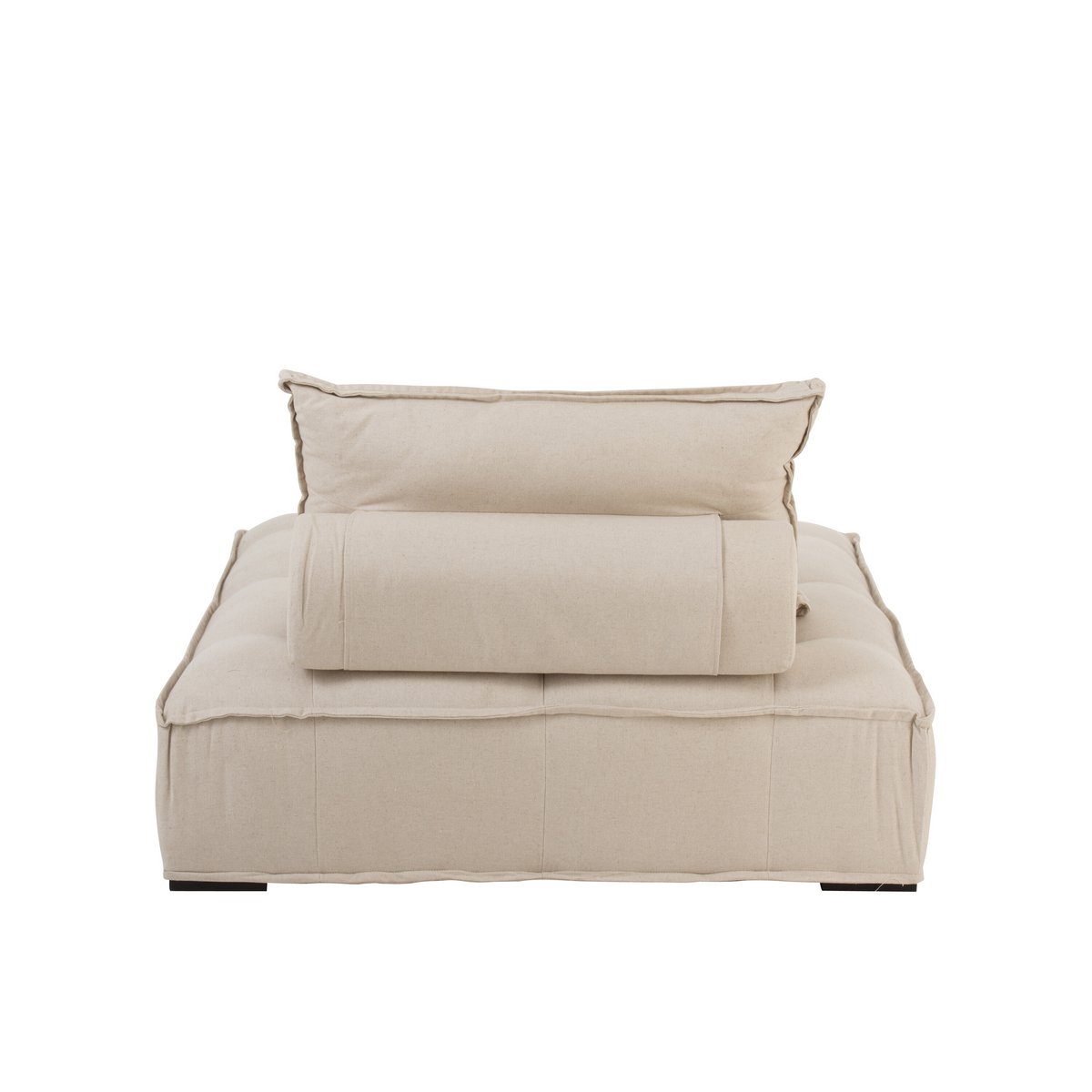 J-Line - Loungestoel/Poef 'Aline' (Linnen, 1-zit, Beige)