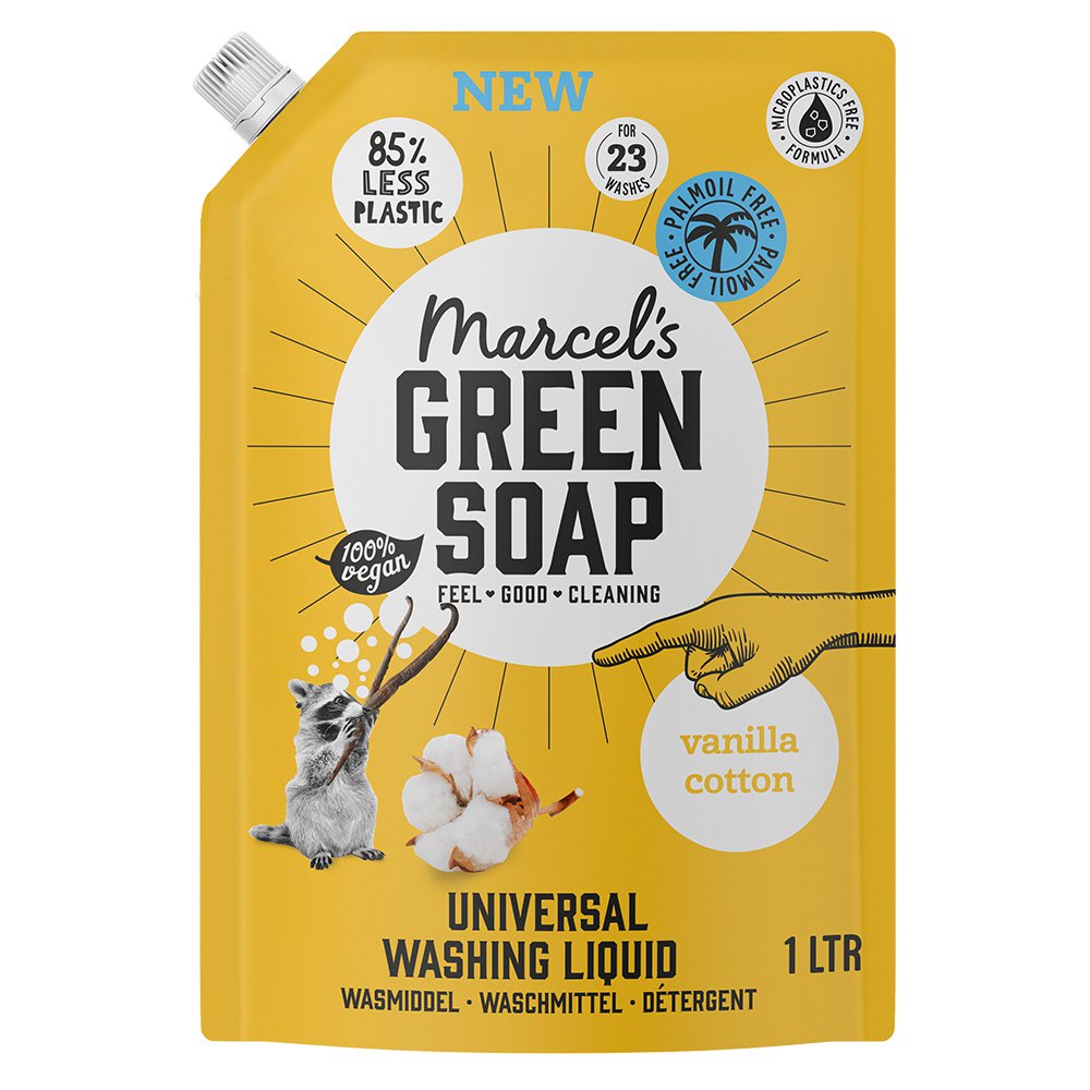 Marcel's Green Soap Universeel Wasmiddel Vanille & Katoen Refill (1L)