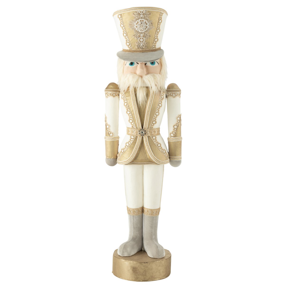 J-Line - Decoratief kerstfiguur 'Notenkraker' (Wit met goud)