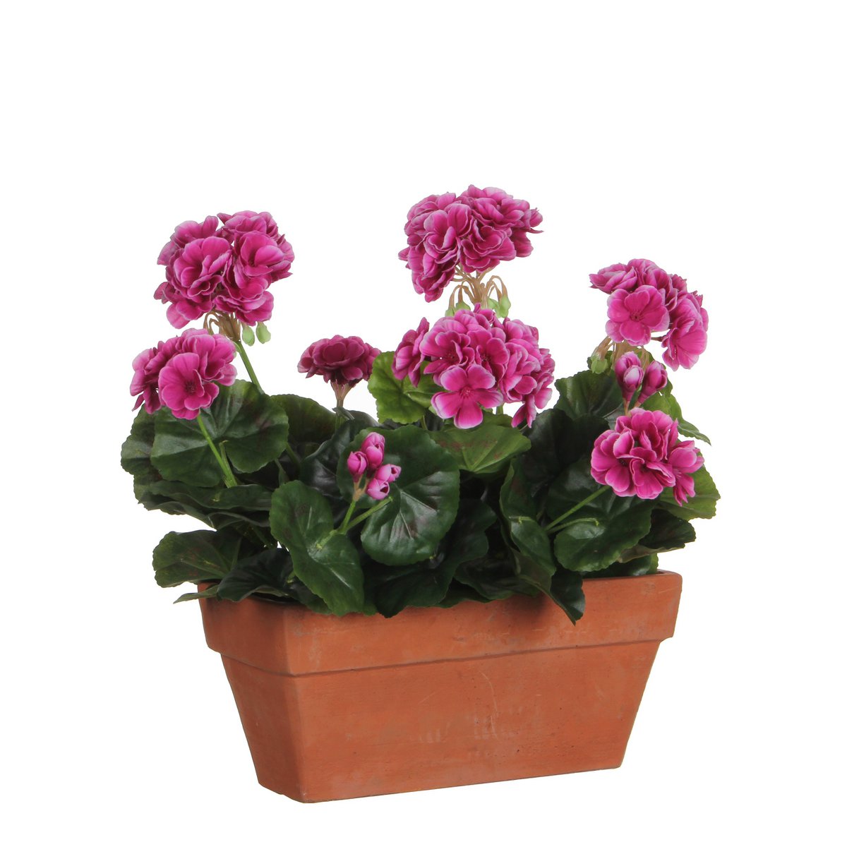 Mica Decorations - Geranium Kunstplant in Balkonbak - L29 x B13 x H40 cm - Paars