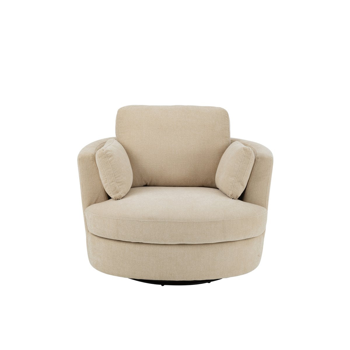 J-Line - Loungestoel Swiv Populierenhout/Schuime Beige