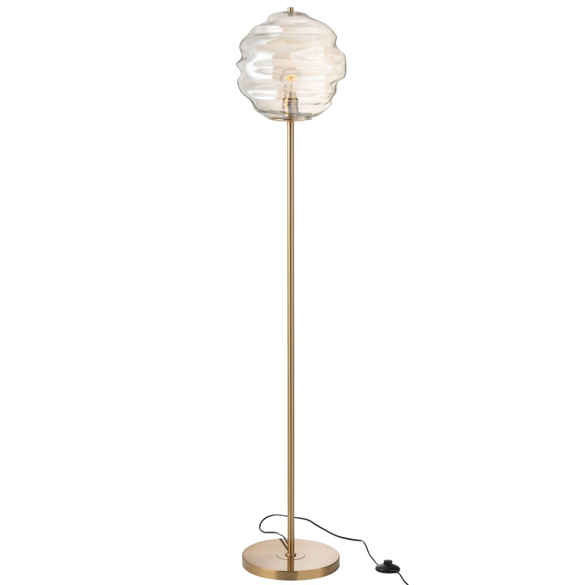 J-Line - Staanlamp Glas Licht Cognac