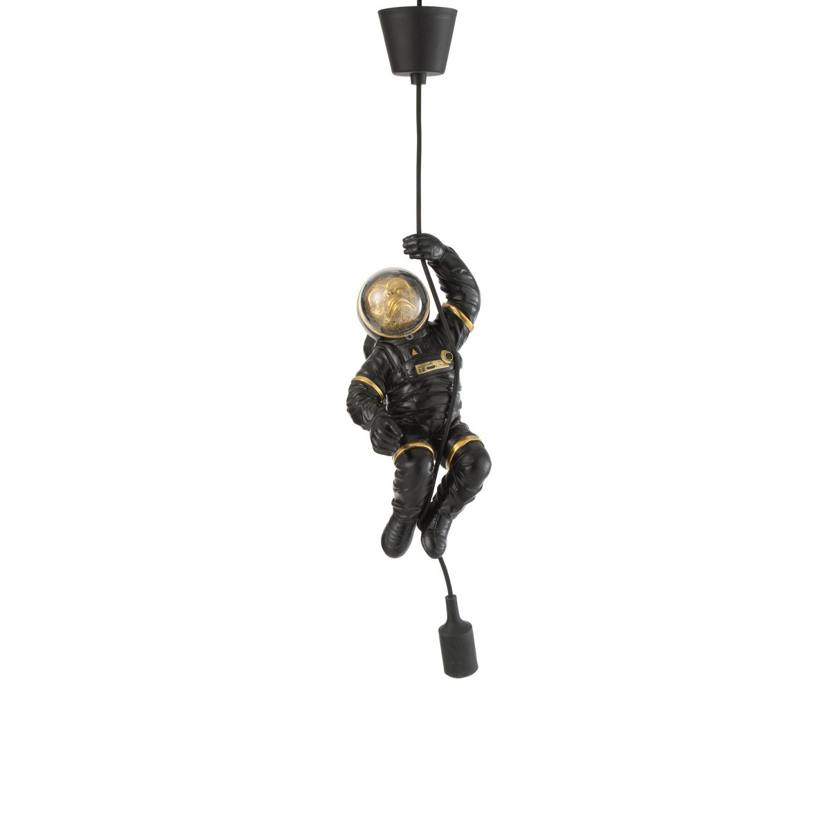 J-Line - Astronaut Hanglamp - Polyester - Zwart/ Goud