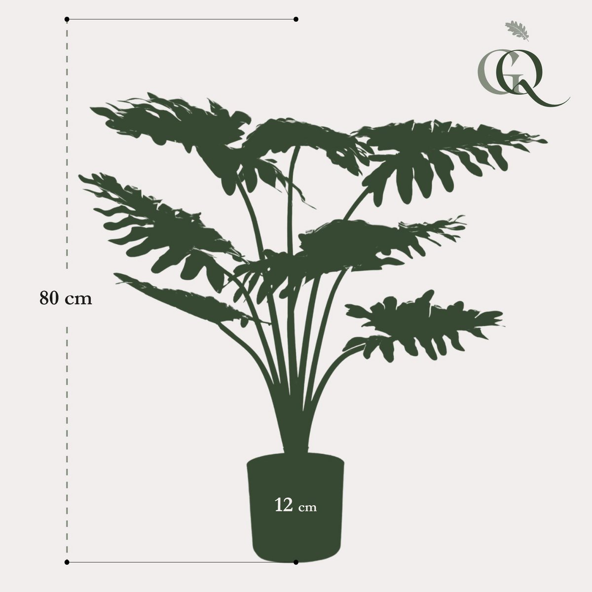 Green BoutiQ - Kunstplant - Philodendron - 60 cm