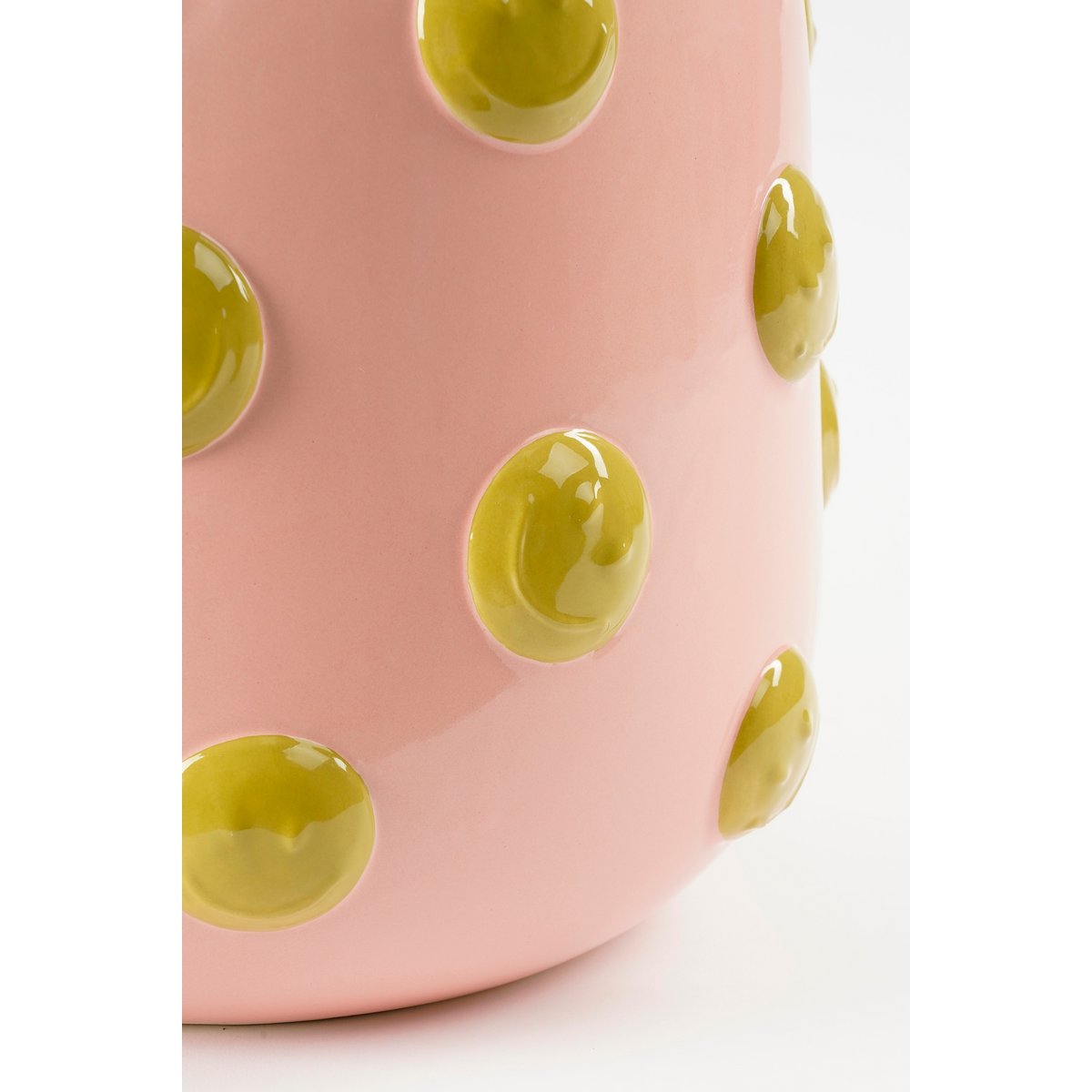 Mica Decorations - Smiley Vaas - H28 x Ø29 cm - Keramiek - Lichtroze, Oker