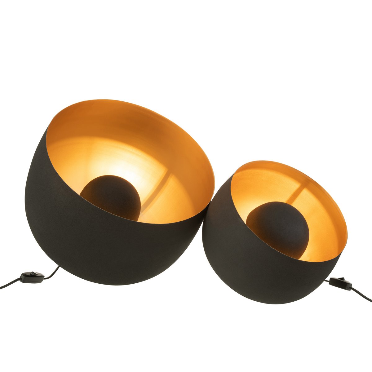 J-Line - Lamp Rond - Metaal - Zwart/Goud - Large