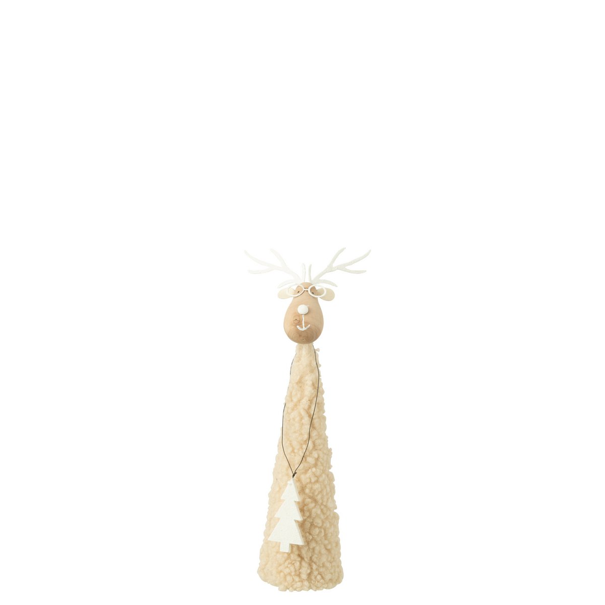 J-Line - Decoratief kerstfiguur 'Rendier' (Maat S, Beige)