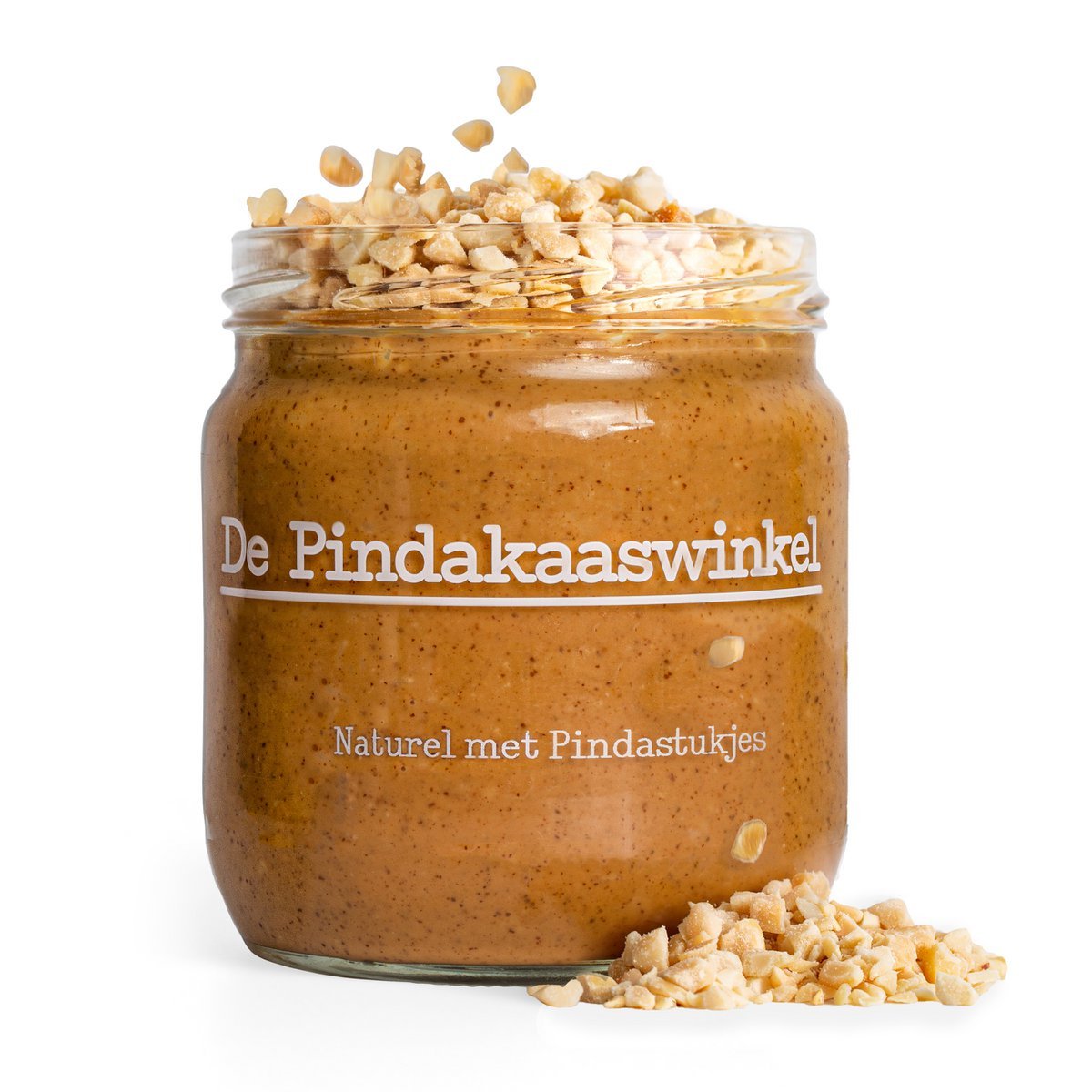 De Pindakaaswinkel Naturel met pindastukjes pindakaas