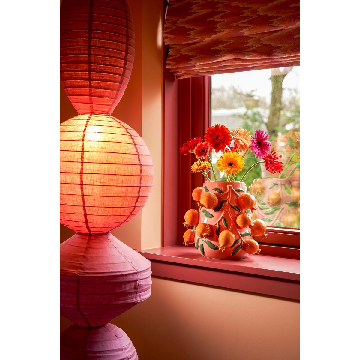 Glimmerdekorationen - Melika Vase - H31 x Ø34 cm - Keramik - Rosa