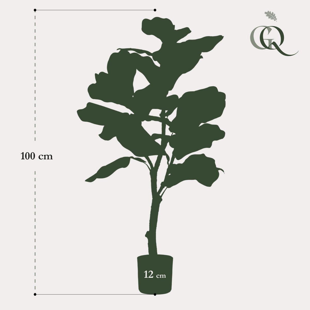 Green BoutiQ - Kunstplant - Ficus Lyrata - Tabaksplant - 90 cm