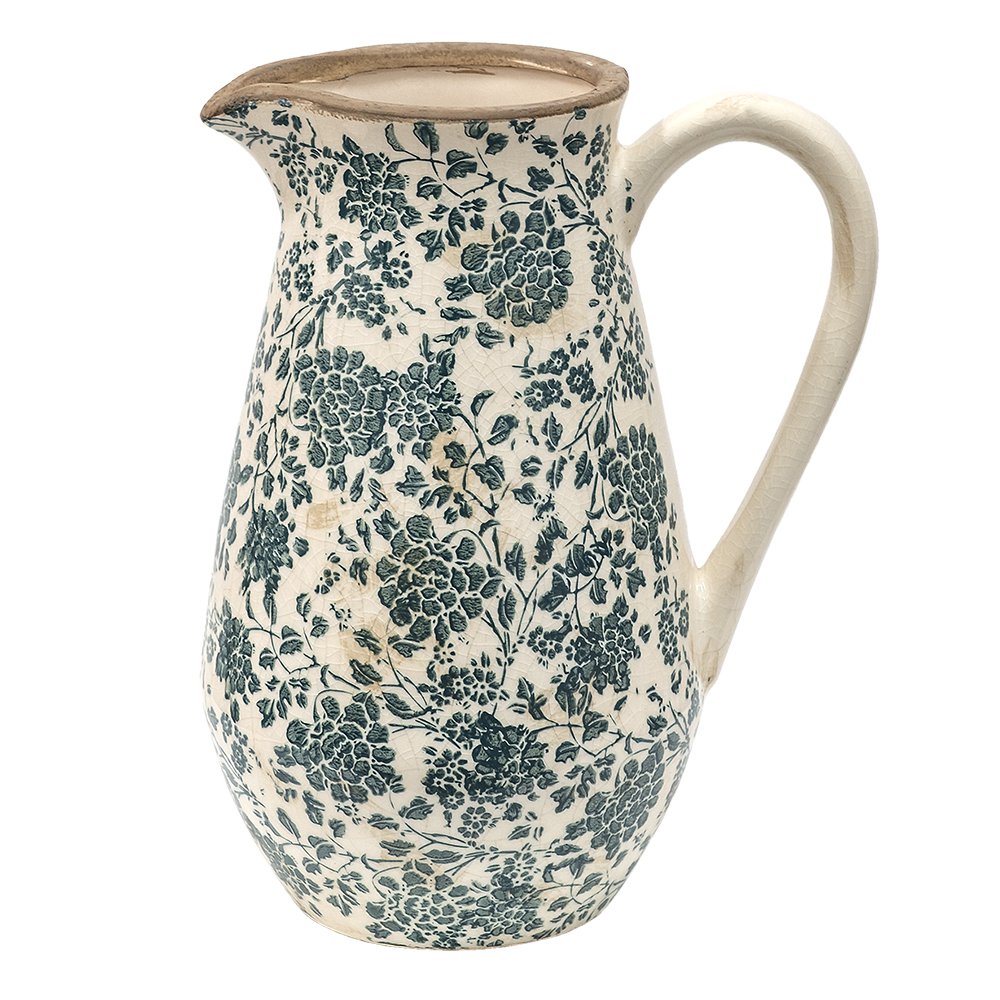 Clayre & Eef - Decoratieve schenkkan 'Marielle' (Groen, 30cm)