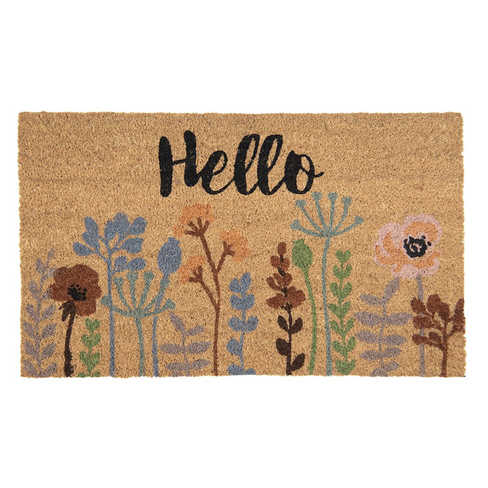 Clayre & Eef - Deurmat 'Hello Flowers' (Binnen, 75x45cm)