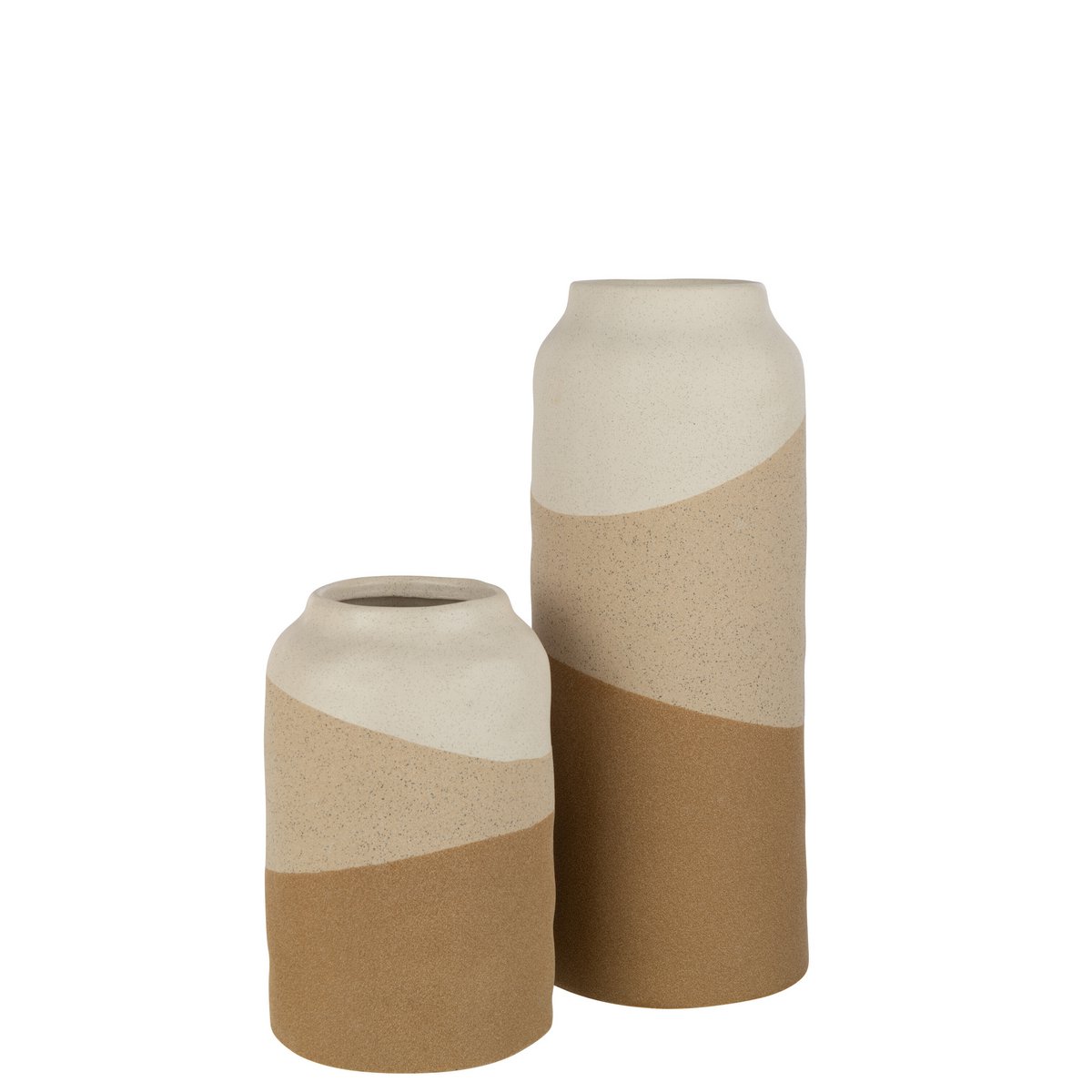 J-Line - Vaas Cylinder Keramiek Beige/Lichtbruin Large