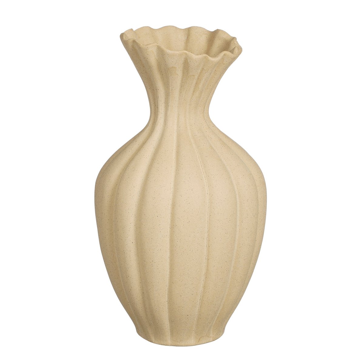 Mica Decorations - Fiore Vaas - L15 x B15 x H40 cm - Keramiek - Beige