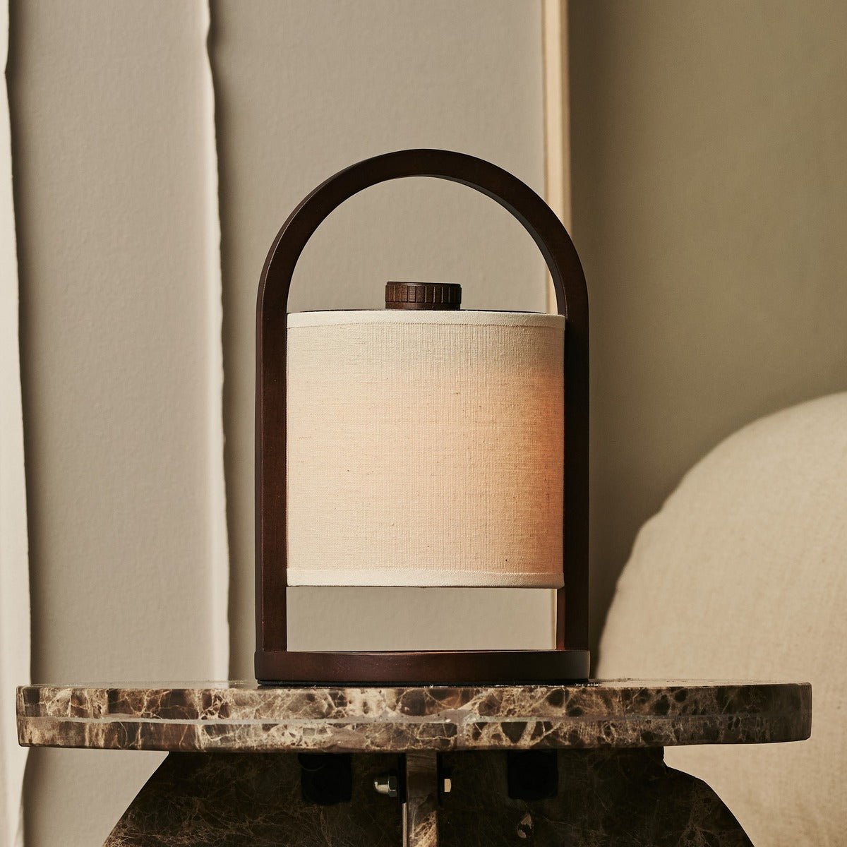 Tavellio-Amsterdam - River Donkerbruine Draadloze Houten Lamp – Oplaadbaar & Dimbaar