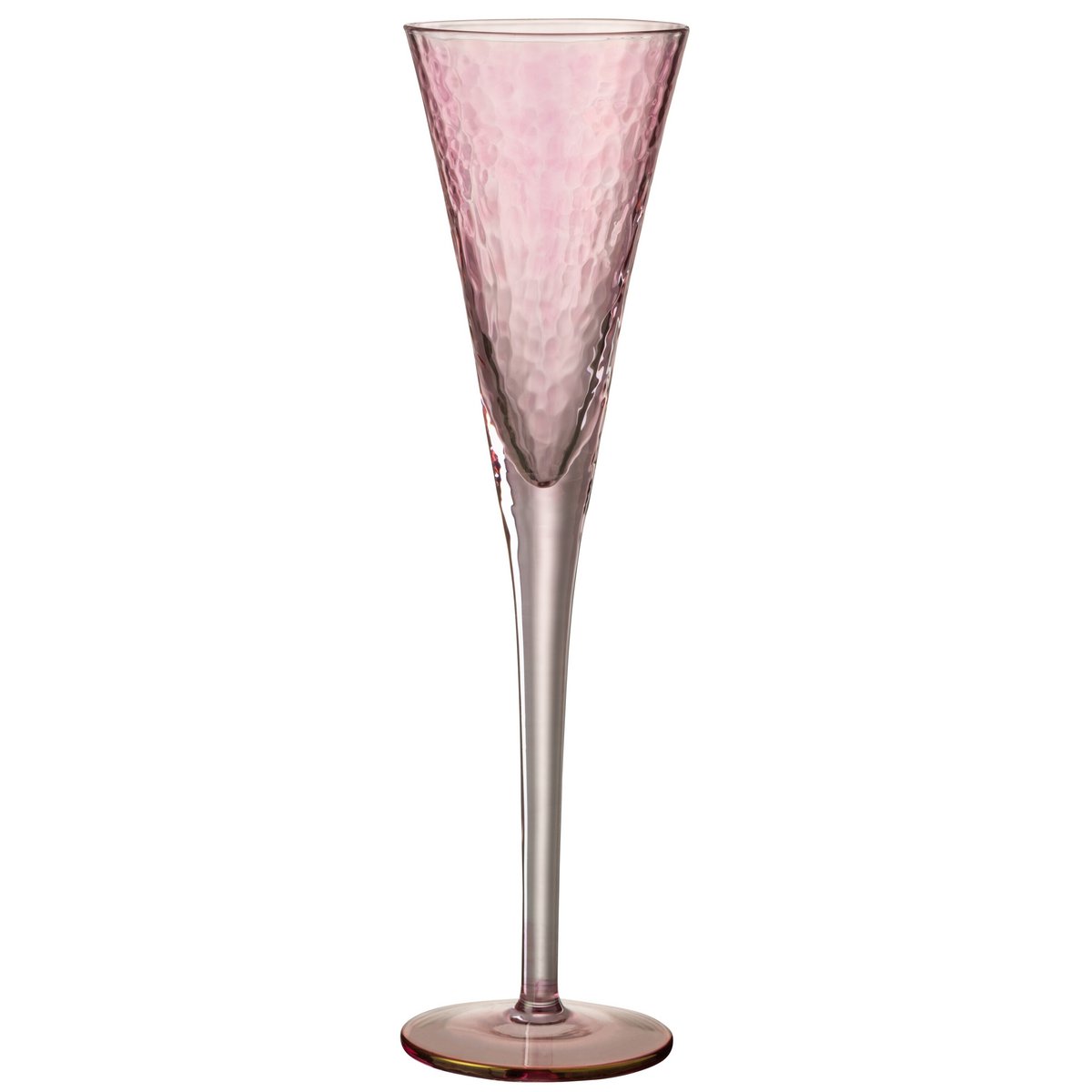 J-Line - Champagneglas Oneffen - Glas - Roze - 4 Stuks