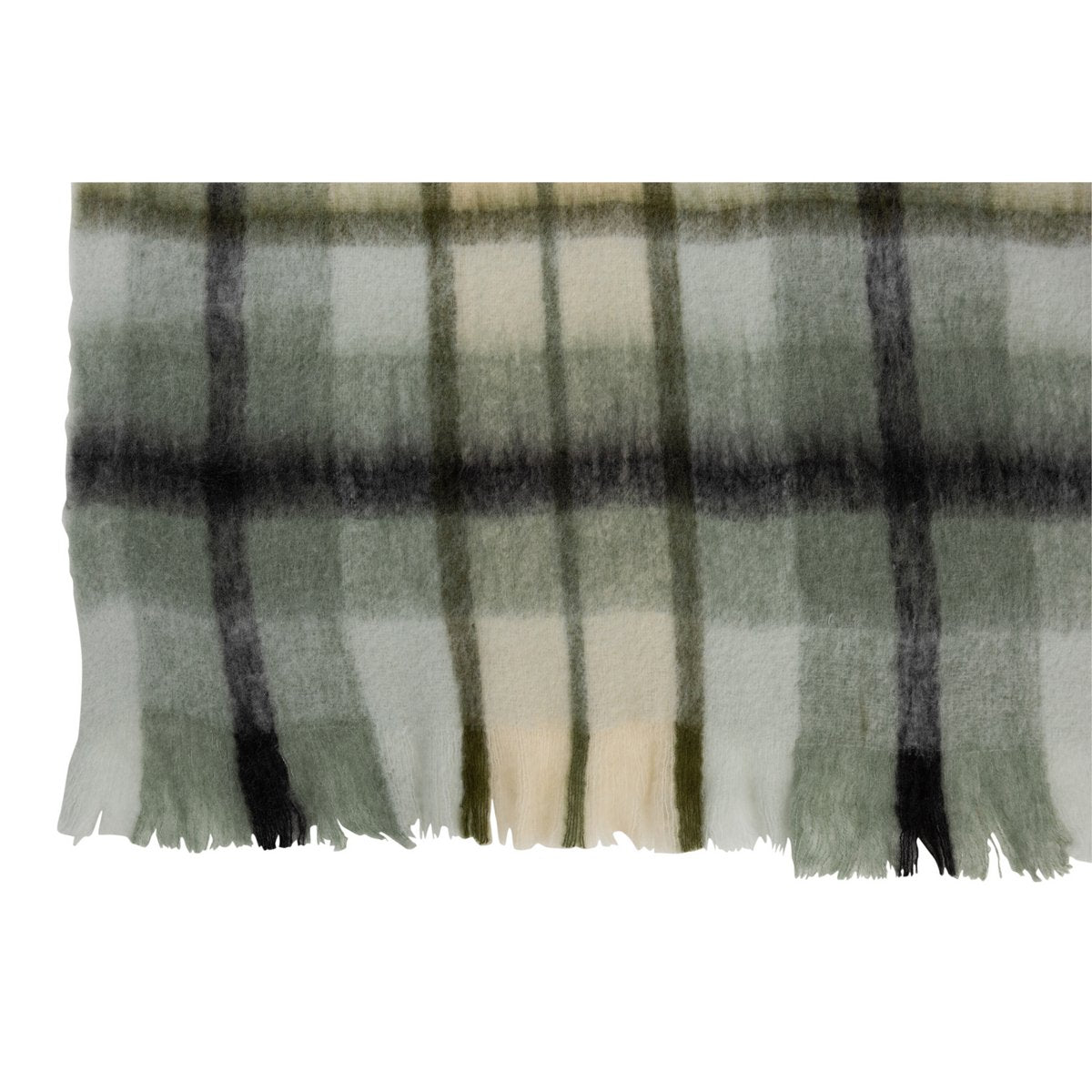 J-Line - Plaid Ruit - Polyester - Bruin/ Groen/ Wit - 190 X 136cm