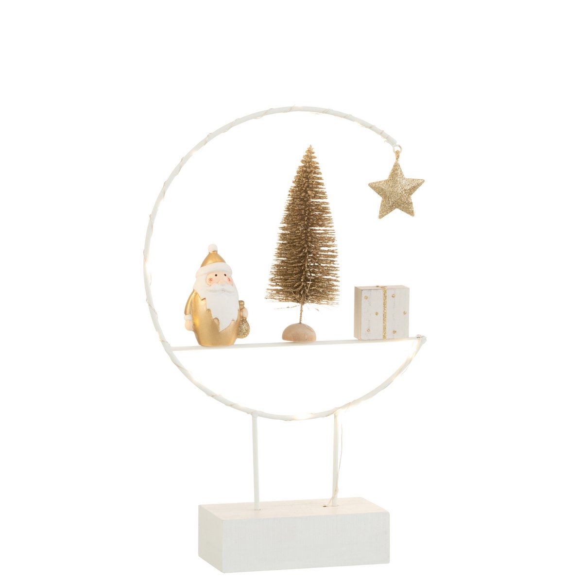 J-Line - Decoratief kerstfiguur 'Wyndmere' (LED, Goud)