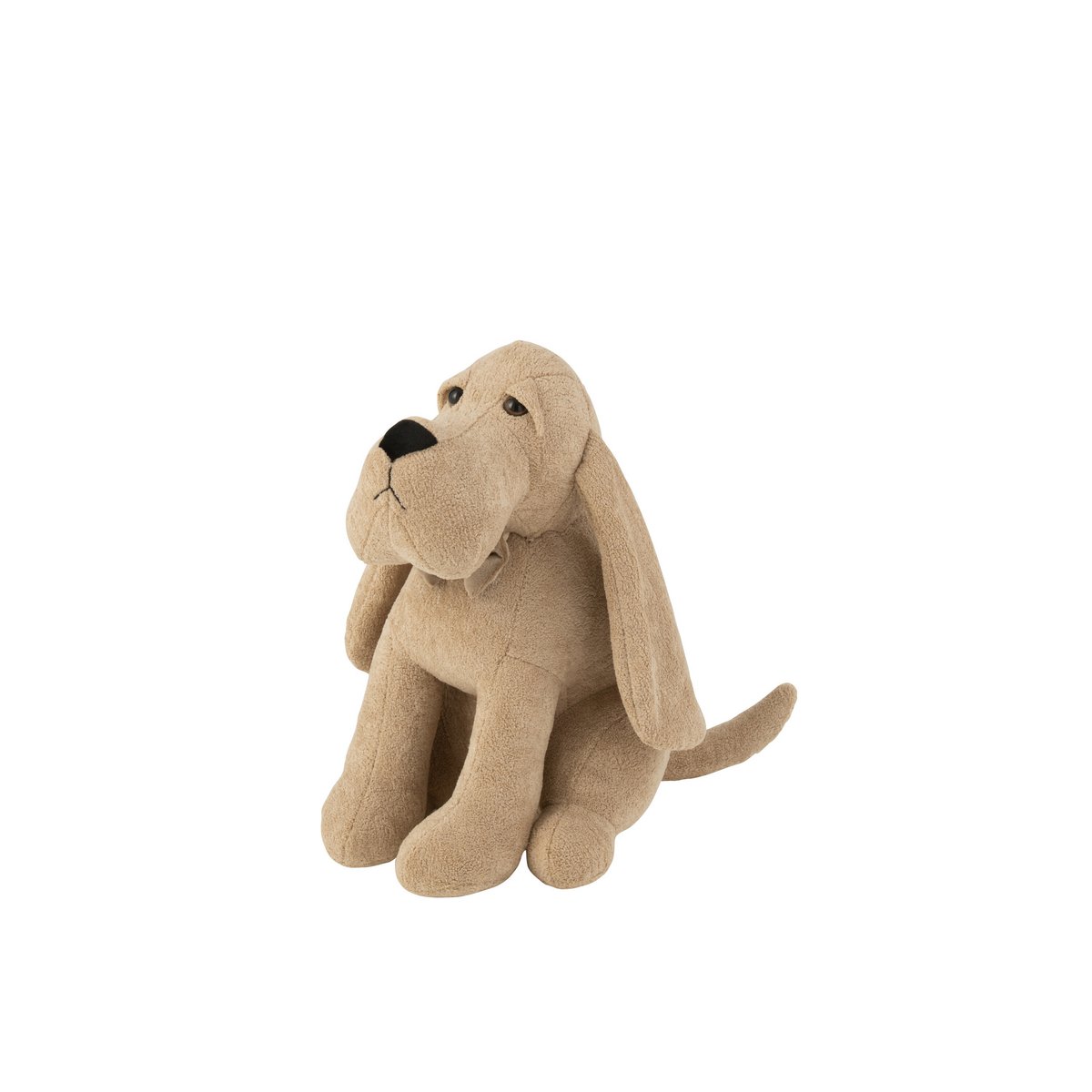 J-Line - Deurstopper van bouclé 'Hond met vlinderdas' (Beige)