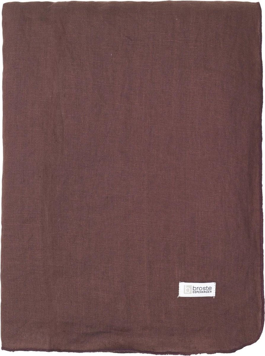 Broste Copenhagen - Linnen tafelkleed 'Gracie' (Aubergine, 160x300cm)