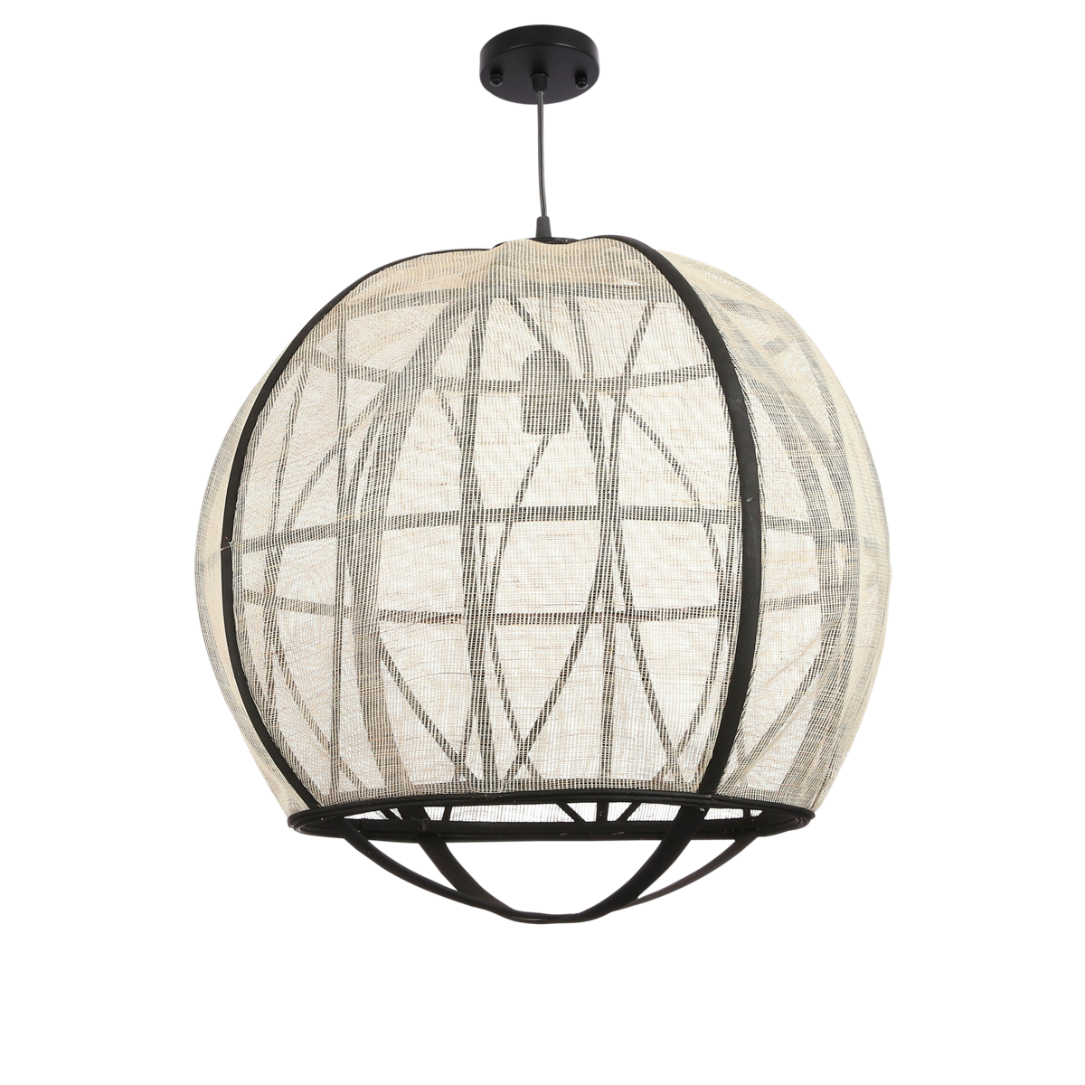 Mica Decorations - Pella Hanglamp - H50 x Ø51 cm - Linnen - Off White