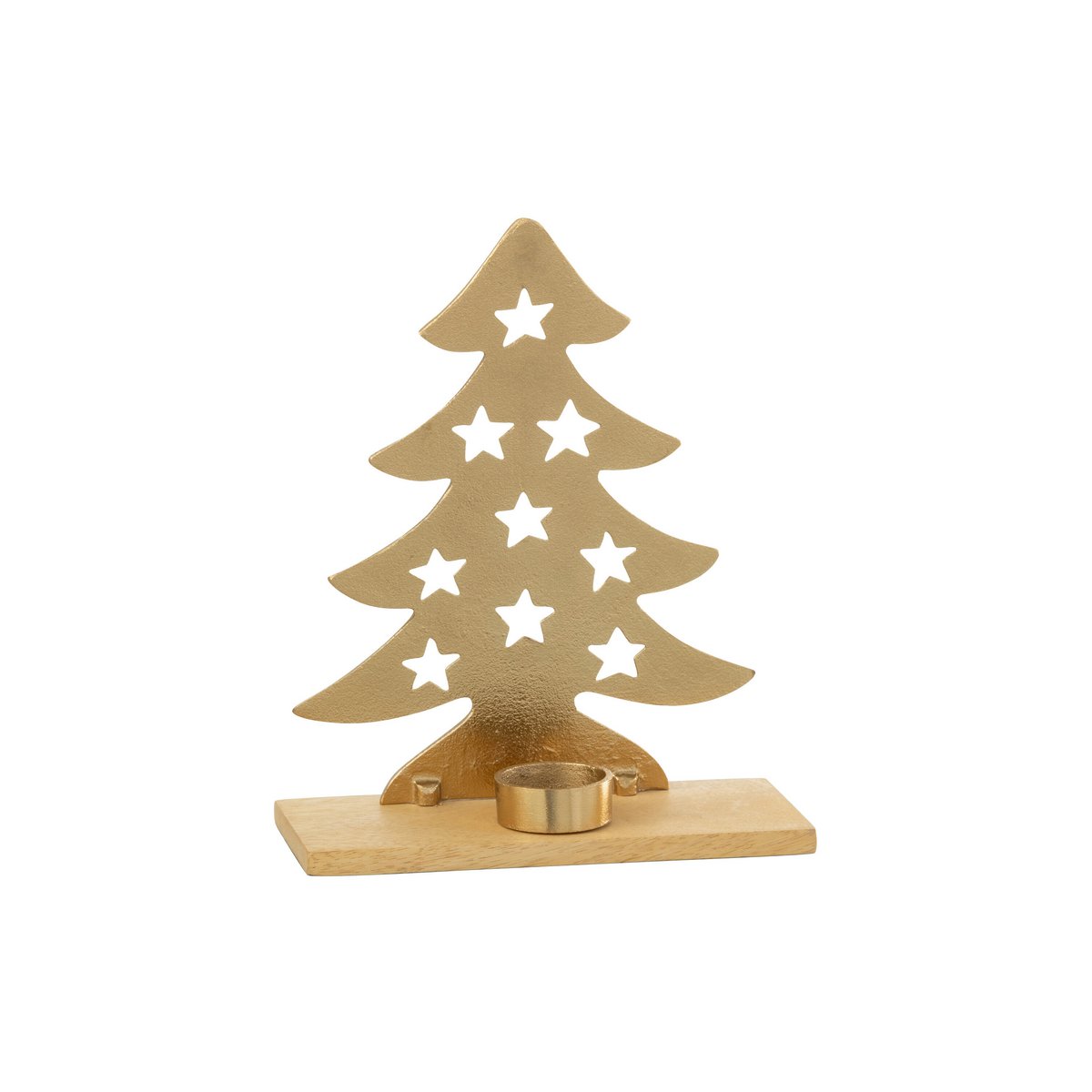 J-Line - Kaarsenhouder 'Kerstboom' (Goud, Maat L)