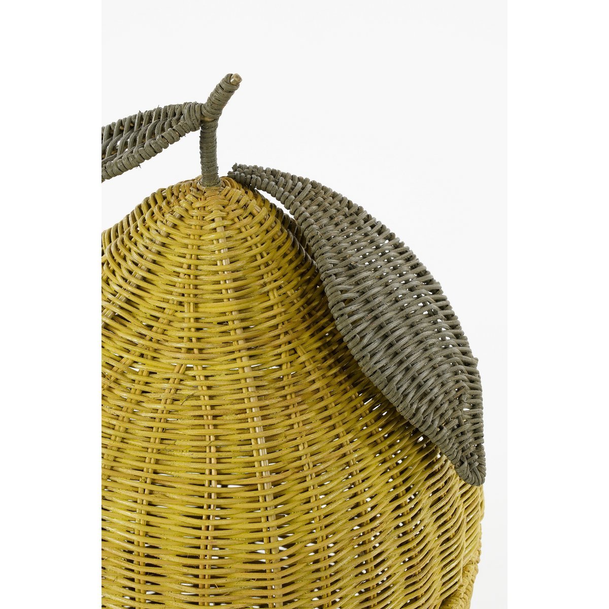 Mica Decorations - Opbergmand met Deksel - Set van 2 - H48 x Ø30 cm - Rotan - Geel