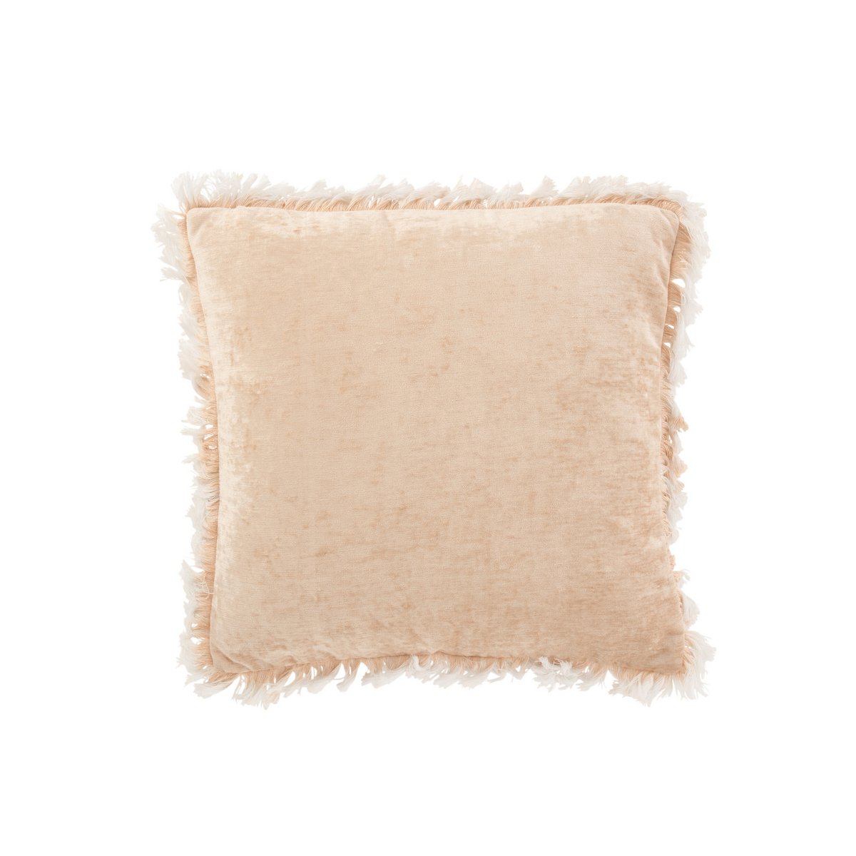 J-Line - Kussen Franje - Polyester - Beige