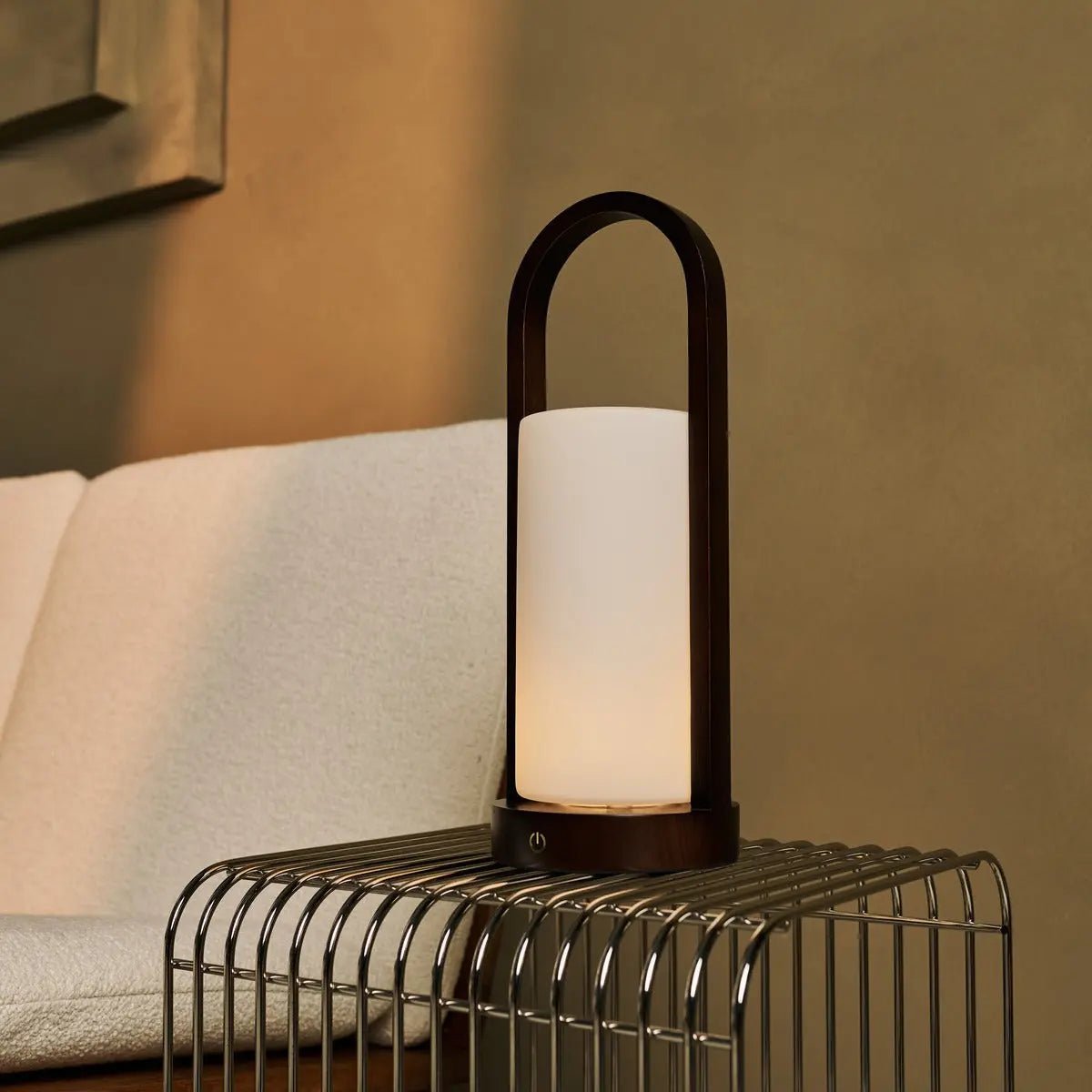 Tavellio-Amsterdam - Evie Donkerbruine Oplaadbare Houten Tafellamp – Dimbaar & Snoerloos