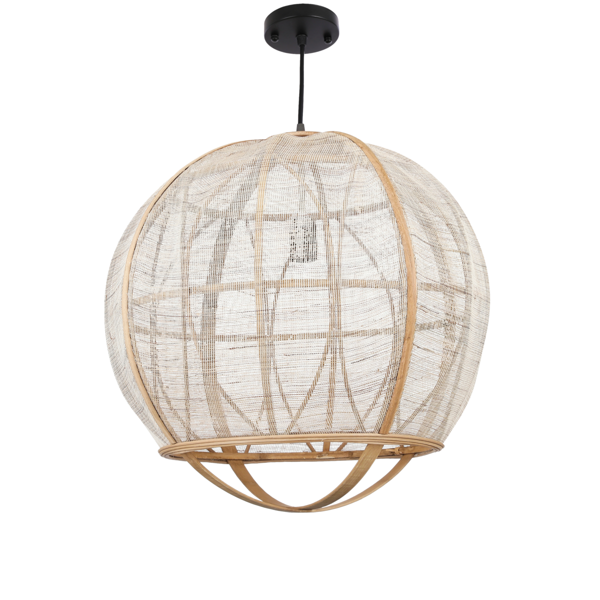 Mica Decorations - Pella Hanglamp - H50 x Ø51 cm - Linnen - Beige