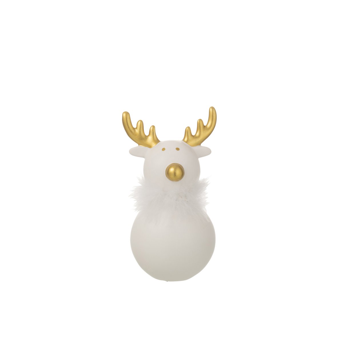 J-Line - Decoratief kerstfiguur 'Eland' (Goud/Wit, Maat L)