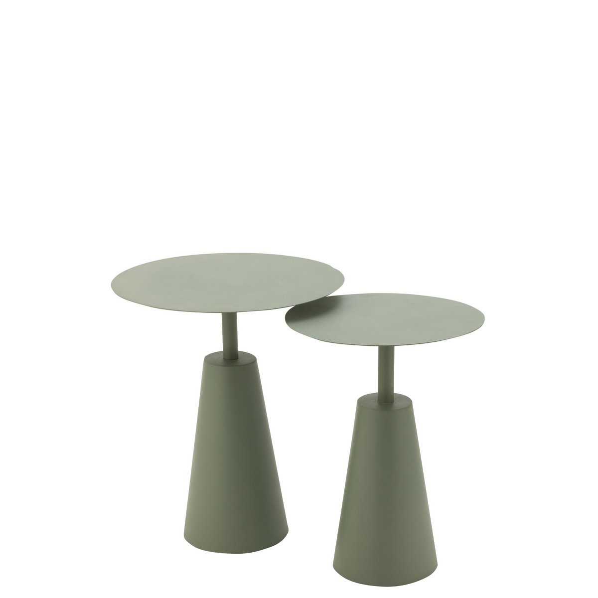 J-Line - Bijzettafel 'Round' (Set van 2, Groen)