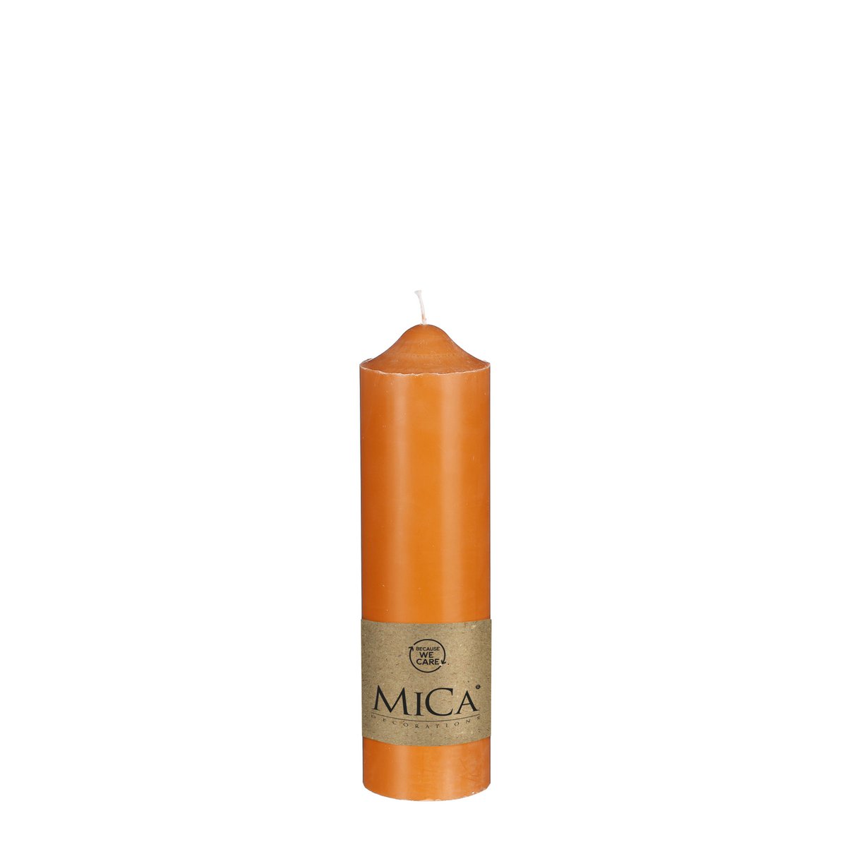 Mica Decorations - Kaars - H25 x Ø7 cm - Oranje