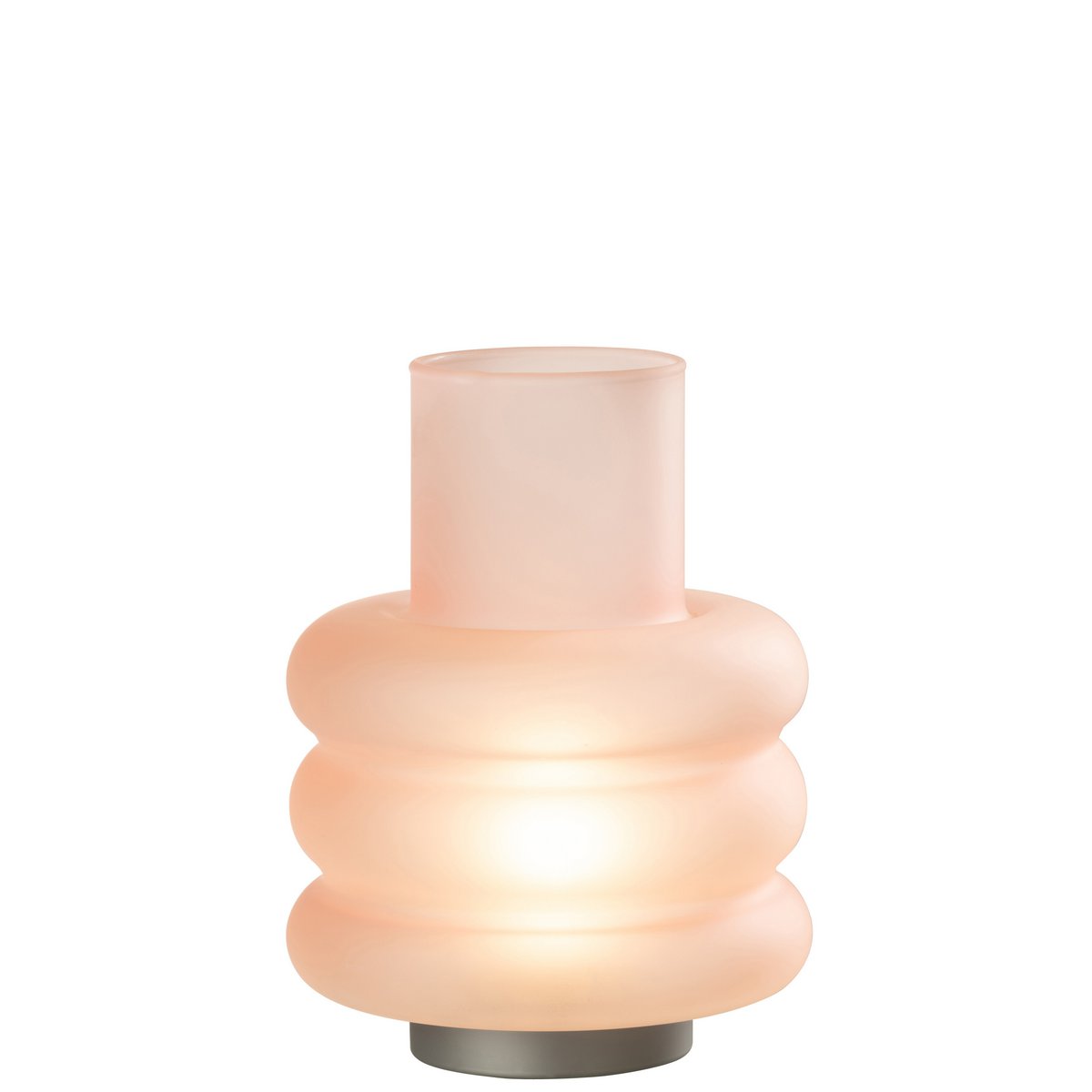 J-Line - Lamp Ringen - Glas - Roze - LED