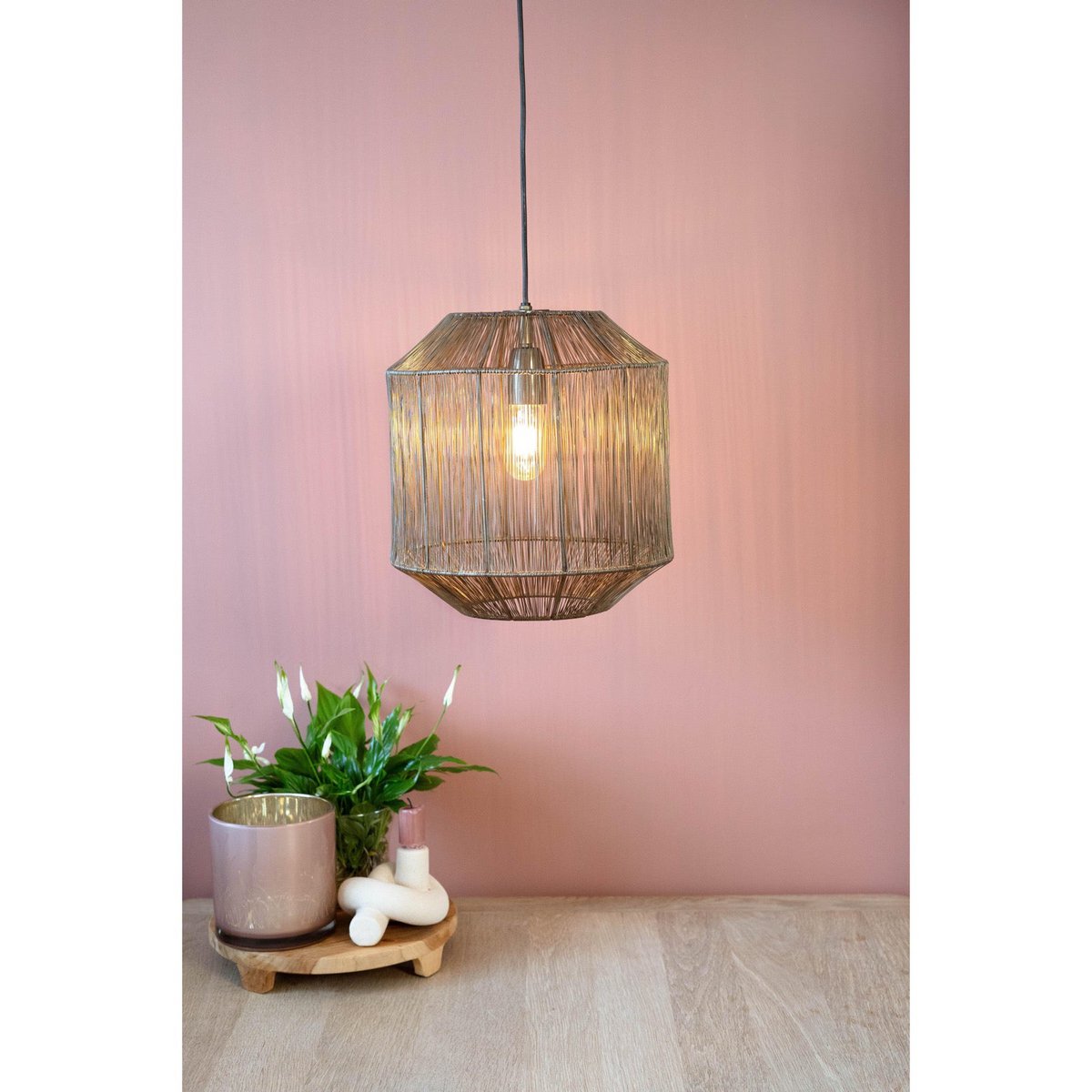 1304 Design - Hanglamp SENNA antiek brons Ø30x32cm