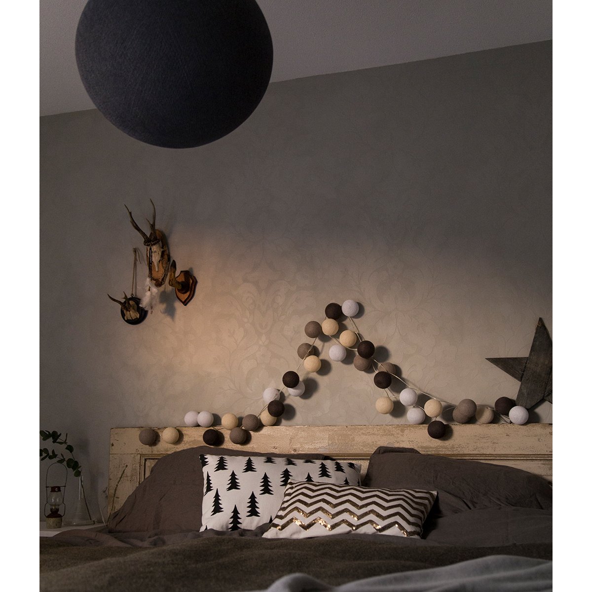 Cotton Ball Lights - Indoor regular Lichtslinger - Taupe - 20 cotton balls